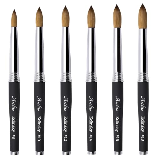 Professional Acrylic Nail Art Brush - Black Metal Handle #16