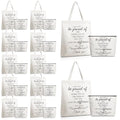 Sadnyy 24 Pcs Employee Appreciation Gift 12 Canvas Tote Bags 12 Makeup Bags Retirement Thank You Inspirational Gift for Women(Delicate)