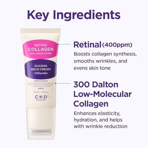 CKD Retinal Collagen Filltocshot Gua Sha Neck Cream 50mL - Includes Gua Sha Roller