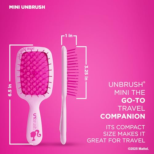 UNbrush Barbie Detangling Brush Duo - Shine Bright - Pink