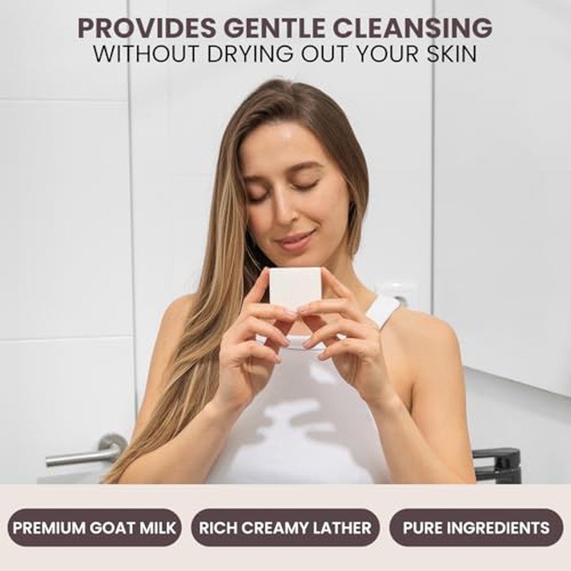 Goat Milk Soap ? Natural Moisturizing Bar for Dry, Sensitive & Delicate Skin ? Gentle Daily Cleanser for Babies, Men & Women ? 3 Pack (4 oz Each), Soothing Hydrating Formula