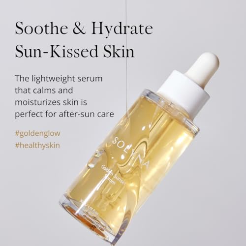 SOLYNA Golden Sunset After-Sun Hydrating Face Serum 30ml ? Lightweight Korean Skincare with Hyaluronic Acid, Panthenol & Centella Asiatica (Cica) for Calm, Radiant Skin