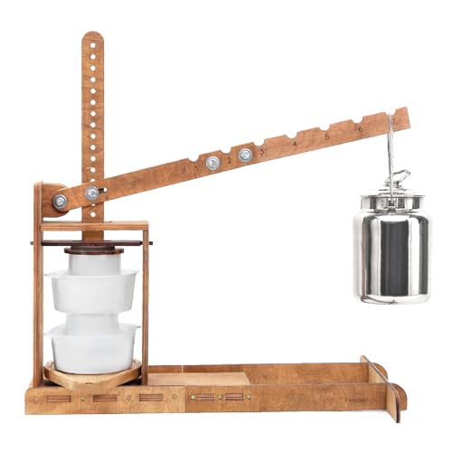 PetriStor Wooden Cheese Press Kit for Home Cheesemaking, 200 lbs Pressure