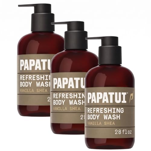 Men's Refreshing Body Wash with Coconut Oil & Vanilla Shea - 28oz Pack of 3 - Exfoliating & Hydrating