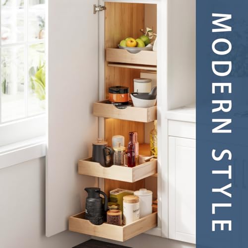 Pull Out Cabinet Drawers - 12'W x 21'D, Solid Beechwood, Soft Close, Easy Installation