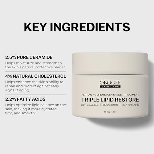 Triple Lipid Restore: Enriched with Lipids, Ceramides, Peptides, Hyaluronic Acid, and Fatty Acid for Firming, Anti-Aging and Plumping Face Moisturizer (53 ml /1.8 fl oz)