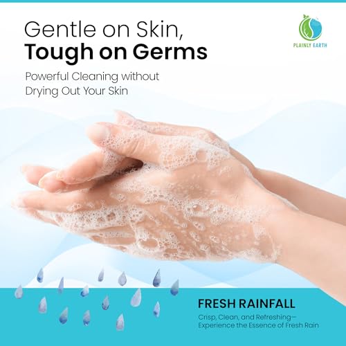 Antimicrobial Hand Soap Refill 64 oz - Gentle, Moisturizing, Scented for Kitchen & Bathroom - Fresh Rainfall Variation