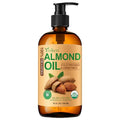 Organic Almond Oil 16 fl oz, USDA 100% Pure Cold Pressed Almond Oils in Glass Bottle, Natural Moisturizer for Face, Hair & Body, Ideal Carrier Oil for Skin Care, DIY Beauty & Soothing Massage
