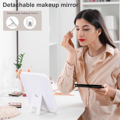Pretty Comy Travel Makeup Bag with Led Mirror, Portable Makeup Train Case Led Makeup Bag with Mirror Makeup Organizer Bag Travel Organizer Bag Makeup Case Ideal Gifts for Mom Women