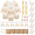 Bridesmaid Robe Set 56/42 Pcs Satin Sleepwear for Brides & Bridesmaids White Champagne