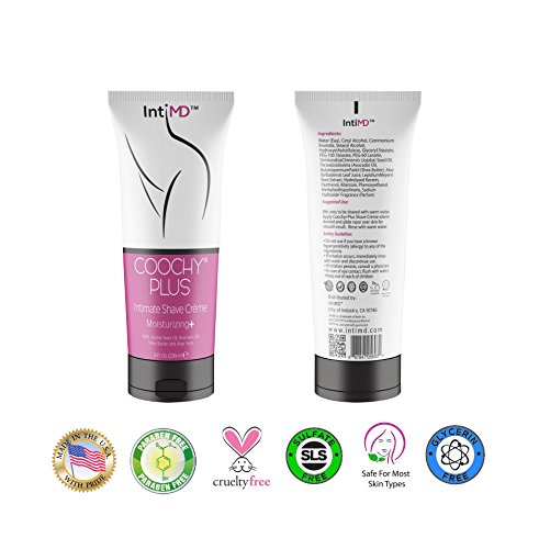 IntiMD Coochy Plus Intimate Shaving Cream 8 Fl Oz Pack of 2 for Razor Burn & Ingrown Hair