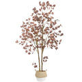 6ft Red Eucalyptus Artificial Tree with Basket - Indoor Outdoor Decor