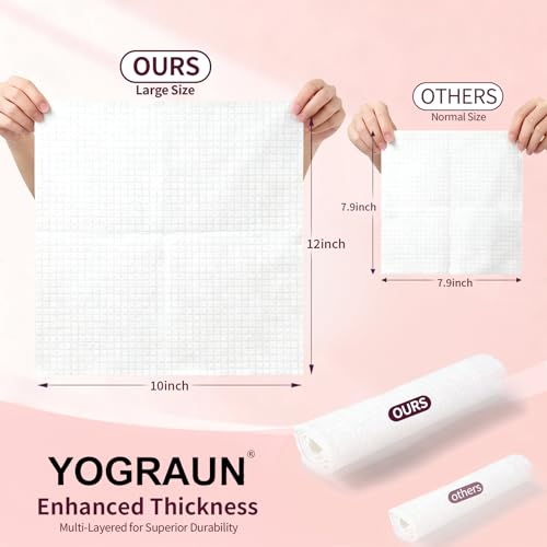 Disposable Face Towels 10"x12", 60 Count, Ultra Soft Plant-Based Dry Wipes, Thick Facial Towelettes for Sensitive Skin, Makeup Removal & Daily Skincare