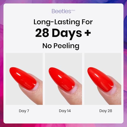 Beetles Pro Gel Base Coat? 20ml Each, Hema-Free & Self-Leveling Long-Lasting to 28 Days - Soak-Off Gel for LED/U V Lamps, Professional Salon Manicure