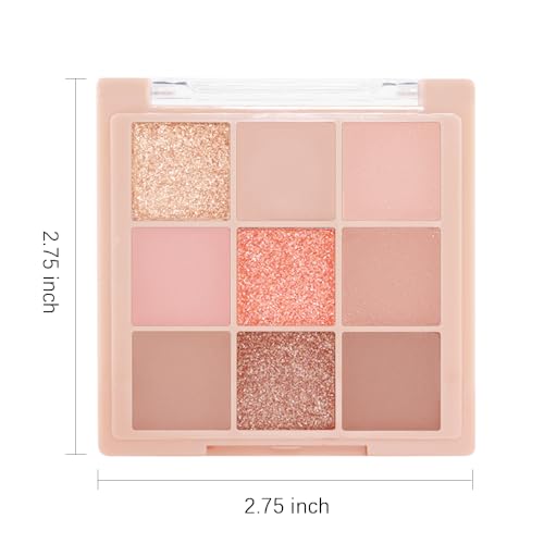 AMY'S DIARY Matte Nude Eyeshadow Palette Pink Makeup,9 Colors Matte Eyeshadow Long Lasting Eye Shadow Plattet for Girls,tween Eye Shadow makeup palette