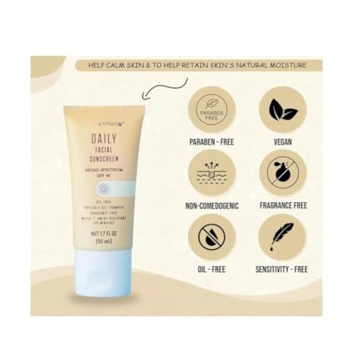 Generic Trader Jo Daily Facial Sunscreen Broad Spectrum SPF40, oil free invisible, gel formula, fragrance free, water + Sweat Resistance (3 Pack)