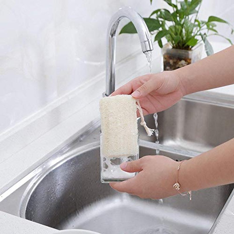 Loofah Sponge Exfoliating,6 Packs Natural Loofa Large Back Scrubber for Men Women Bath Shower Body Skin Care Cleansing Luffa 5 inches Long