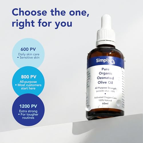 Pure Organic Ozonated Olive Oil 600 Peroxide For Face and Skin Helps In Acne, Anti-Aging, Wrinkles and All Skin Problems For Sensitive Skin with Made in Spain