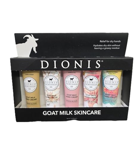 Hand Cream Gift Set - 5 Assorted Fragrances with Goat Milk, Non-Greasy Hydrating Formula