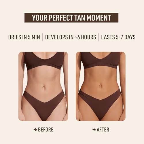 Nuda BronzeFoam Self Tanning Mousse | Lightweight, Fast-Drying & Streak-Free Sunless Tanner | Made with Niacinamide, Bakuchiol, Orchid Stem Cells, Panthenol & Ceramides | Easy to Apply (Dark, 190mL)