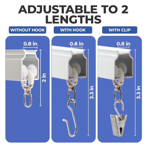 Jos & Haz Ceiling Curtain Track 13.1ft Aluminum Wall & Ceiling Mount - White