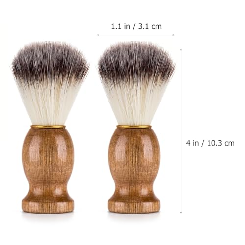 10 Pcs Wooden Handle Shaving Brush for Men - 10.3x3.1cm, Travel-Friendly