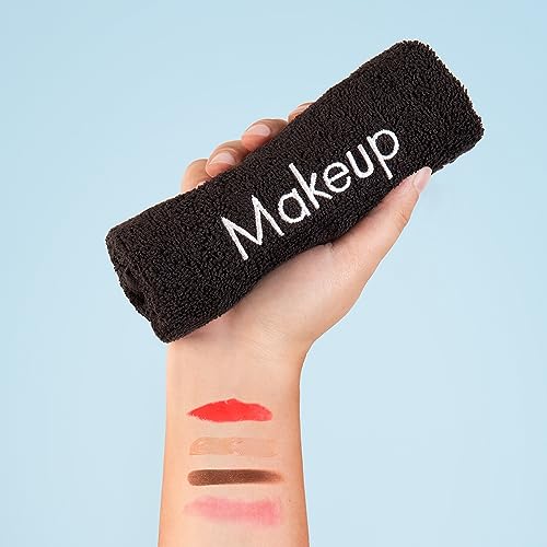 Black 13x13 Cotton Makeup Remover Cloths - Reusable Facial Towels, Pack of 12