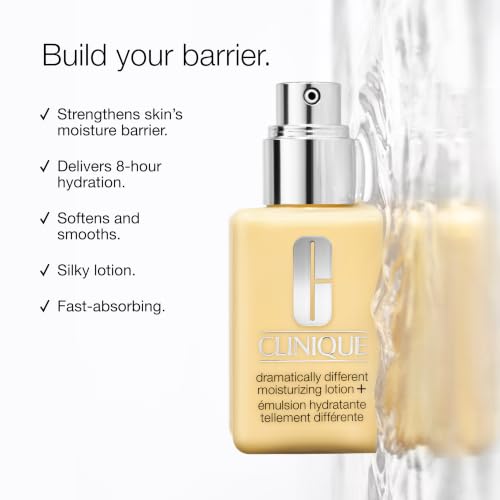 Clinique Dramatically Different Moisturizing Lotion+ 4.2 Fl Oz - Hydrating Face Moisturizer with Glycerin & Urea, Strengthens Skin Barrier