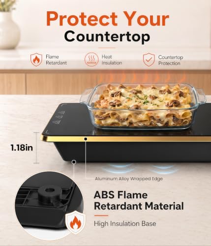 Electric Warming Tray 4-in-1 Modular Food Warmer 34x15 Inch Adjustable Temperature