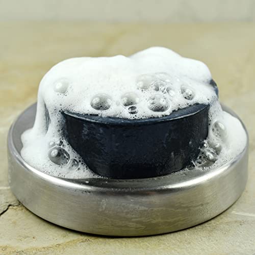 Seattle Sundries Slap Shot Hockey Puck Soap, Hockey Gift Idea 1 (4oz) Bar of Odor Fighting Activated Charcoal Soap in a Retro Gift Tin, Natural and Handmade