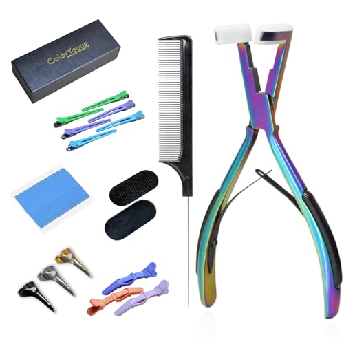 Rainbow Tape-In Hair Extension Pliers Kit for Seamless Sealing - Professional Hair Tool