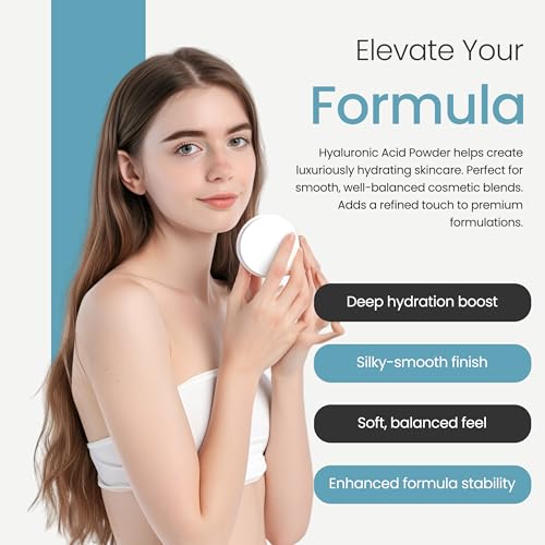 Pure Hyaluronic Acid Powder (0.52 oz. / 15 Grams) 1800 kDa+ for Skin Cosmetic Grade, Hyaluronic Acid High Molecular Weight Powder, DIY Hyaluronic Acid Serums
