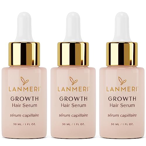 Lanmeri Vegan Hair Growth Serum - 90 Day Supply for Thicker, Fuller Hair & Scalp Treatment