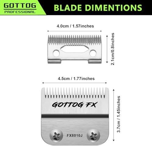 FX8010J Replacement Blades for BaBylissPRO FX870, FX890, FX825, FX673 Clippers, DLC Replacement Fade Blade Compatible with Babyliss Clipper Blades, Silver