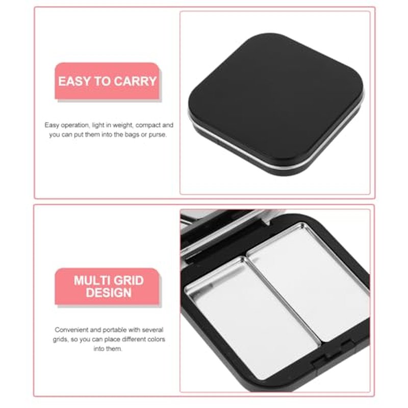 2 Pcs Empty Magnetic Eyeshadow Palettes for DIY Cosmetics - Lipstick, Blush, Powder