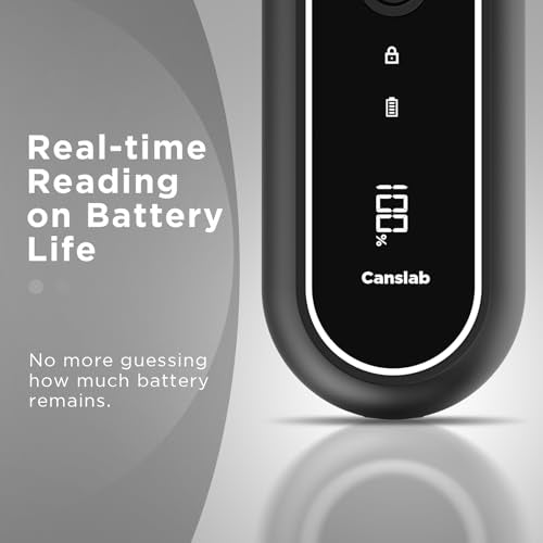 Canslab Turbo Rechargeable Electric Can Opener - Black, USB Battery Display
