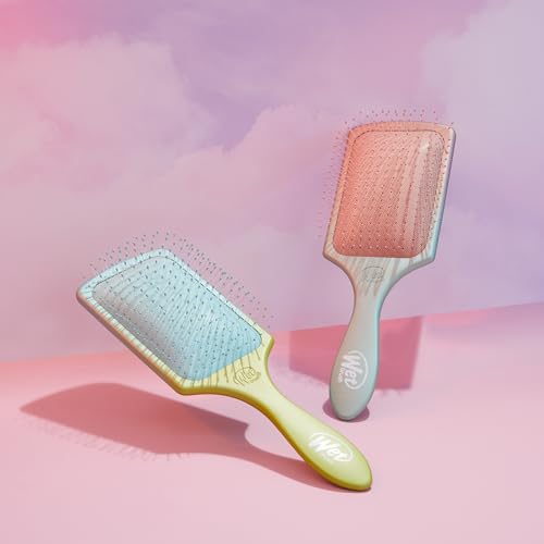 Wet Brush Paddle Detangler, Green/Blue - Ultra-Soft IntelliFlex Bristles with AquaVent Design Great For Hair Treatments - Pain-Free Brush For Wet, Dry, Damaged Hair