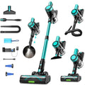 Teal Cordless Stick Vacuum Cleaner 500W 55KPa Self-Standing Home Vacuum
