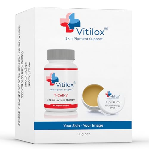 Vitiligo Vitilox¢ç Lip Balm and T-Cell-V Immune Therapy Capsules