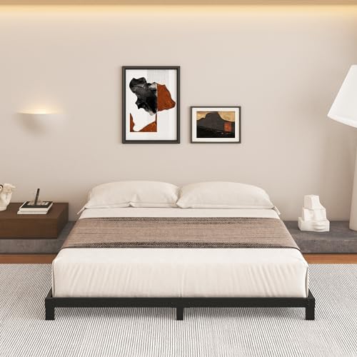 Queen Low Profile Bed Frame - 5 Inch Platform Bed, Steel, No Box Spring Needed - Black, Variation of Queen / 5 Inch