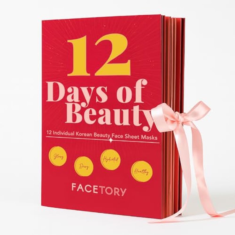FACETORY Valentine¡¯s & Galentine¡¯s Day Skincare Gift Set | 12-Day K-Beauty Sheet Mask Collection | Self Care Gift for Women, Friends & Besties