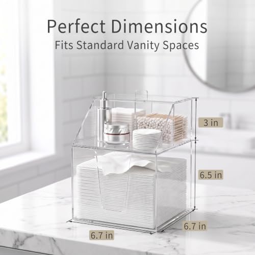 2-in-1 Disposable Facial Towel Holder & Bathroom Vanity Organizer