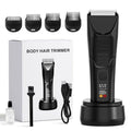 Electric Body Hair Trimmer - IPX7 Waterproof Trimmer for Men with LED Light, Wet/Dry Groomer, USB-C Rechargeable- Men's Pubic, Groin and Body Shave,Balls & Sensitive Skin Safe-Christmas Gifts for Men