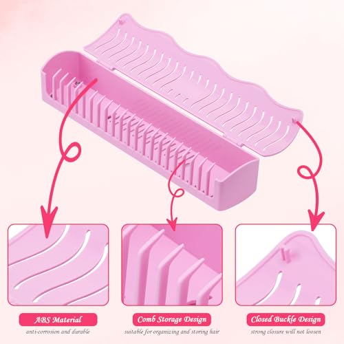 Hair Extension Holder, Portable Braiding Hair Rack 4 Fixed Methods Halo Hair Extensions Holder for Styling, Washing, Blow Drying and Storing(Pink)