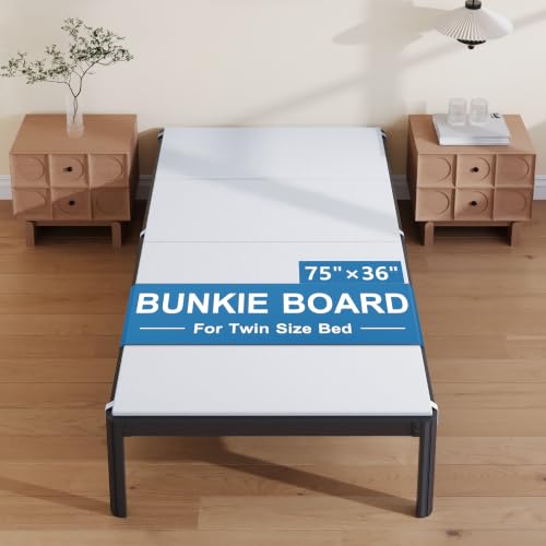 Twin Bunkie Board Support - White High-Density Mattress Foundation