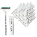 Bulk 50 Pack Disposable Razors with Shaving Cream - Travel & Hotel Kit