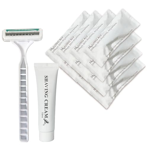 Bulk 50 Pack Disposable Razors with Shaving Cream - Travel & Hotel Kit