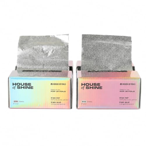 House of Foils Cute 5x11 Hair Foils - Highlighting & Coloring, 1000 Sheets - Variation of House of Shine