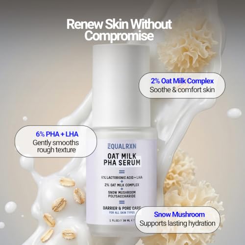 Oat Milk PHA Serum - Hydrating Exfoliant for Sensitive Skin, Pore Refinement & Barrier Care