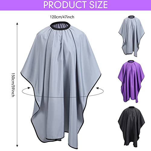 JenPen Waterproof Hair Capes 6 Pack for Stylists - Black, Gray, Purple